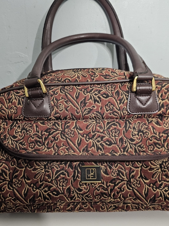 Diane Von Furstenberg Handbags - DVE Tapestry Satchel in Burgundy and Brown